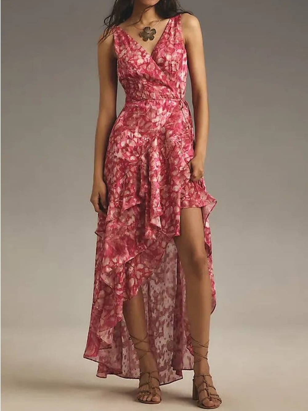 Hutch Isadora Sleeveless Wrap Midi Dress Sz L NWT